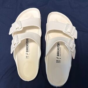 Birkenstock Cream Double Strap Slides